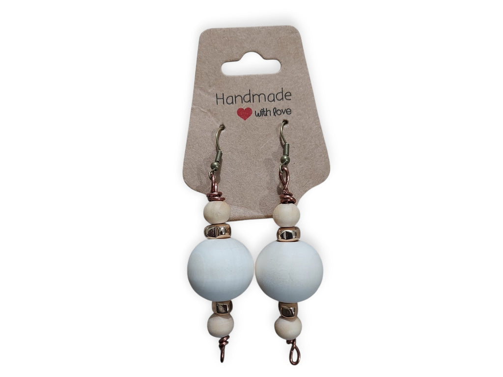 Wood and Gold Artisan Earrings