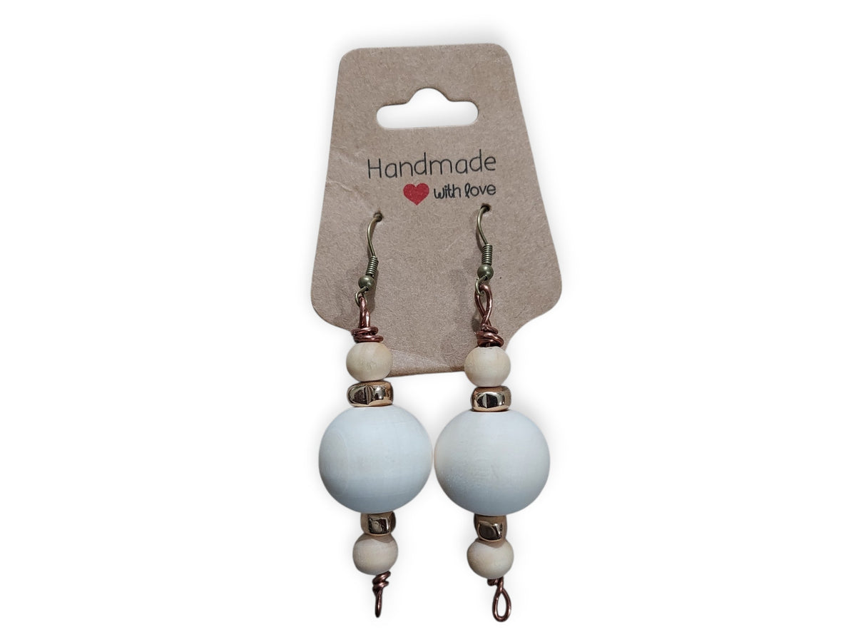 Wood and Gold Artisan Earrings
