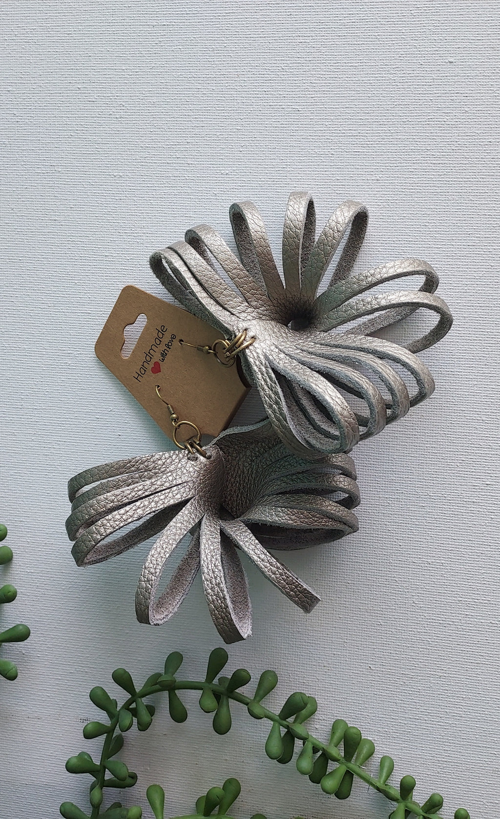 Ilene Leather Handcrafted Statement Earrings