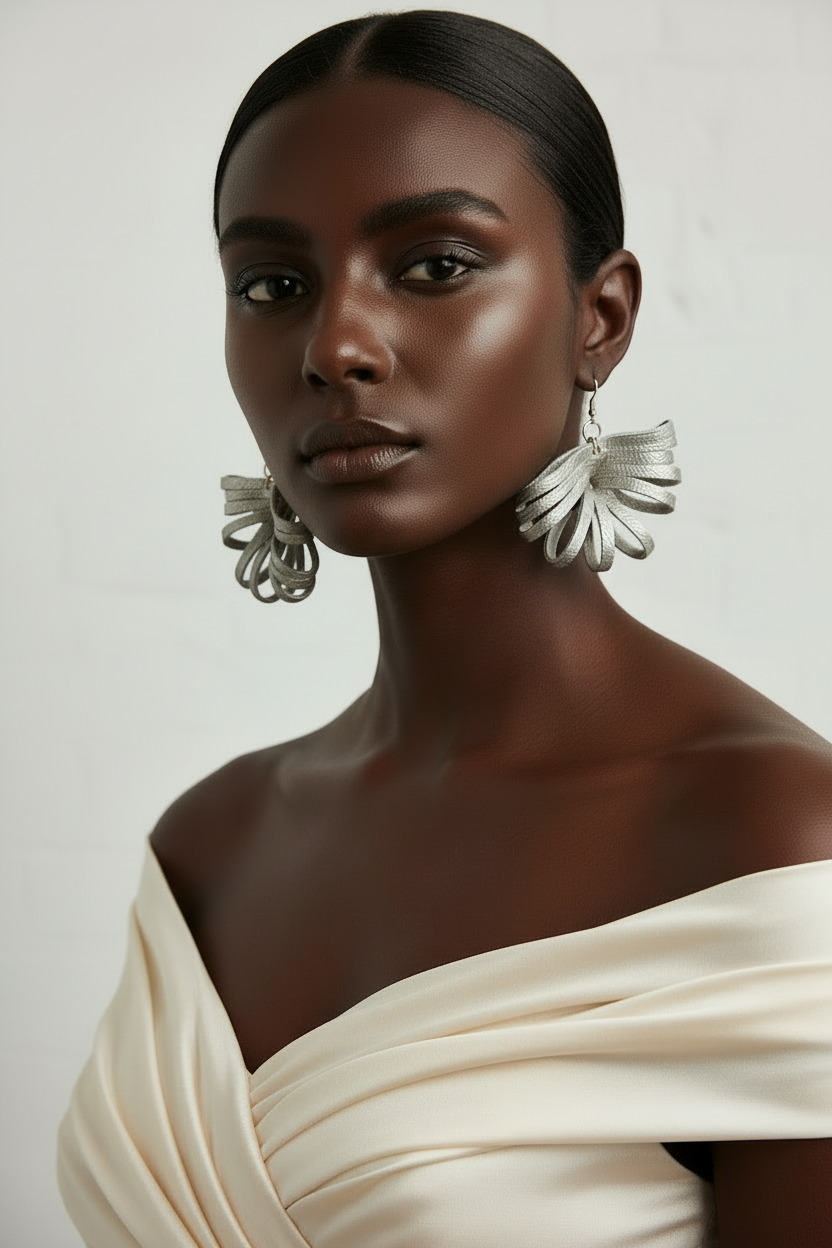 Ilene Leather Handcrafted Statement Earrings