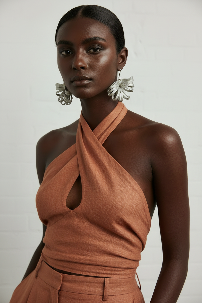 Ilene Leather Handcrafted Statement Earrings