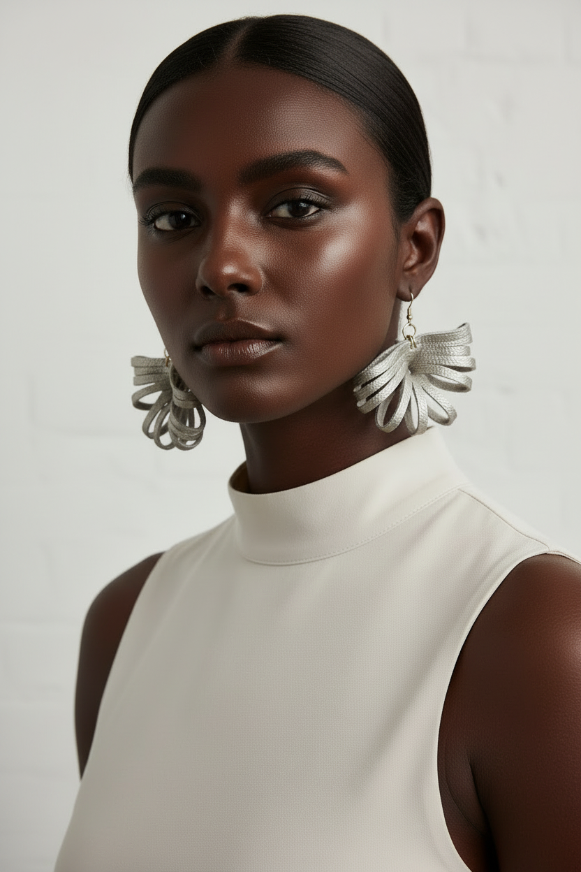 Ilene Leather Handcrafted Statement Earrings