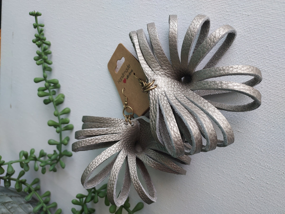 Ilene Leather Handcrafted Statement Earrings