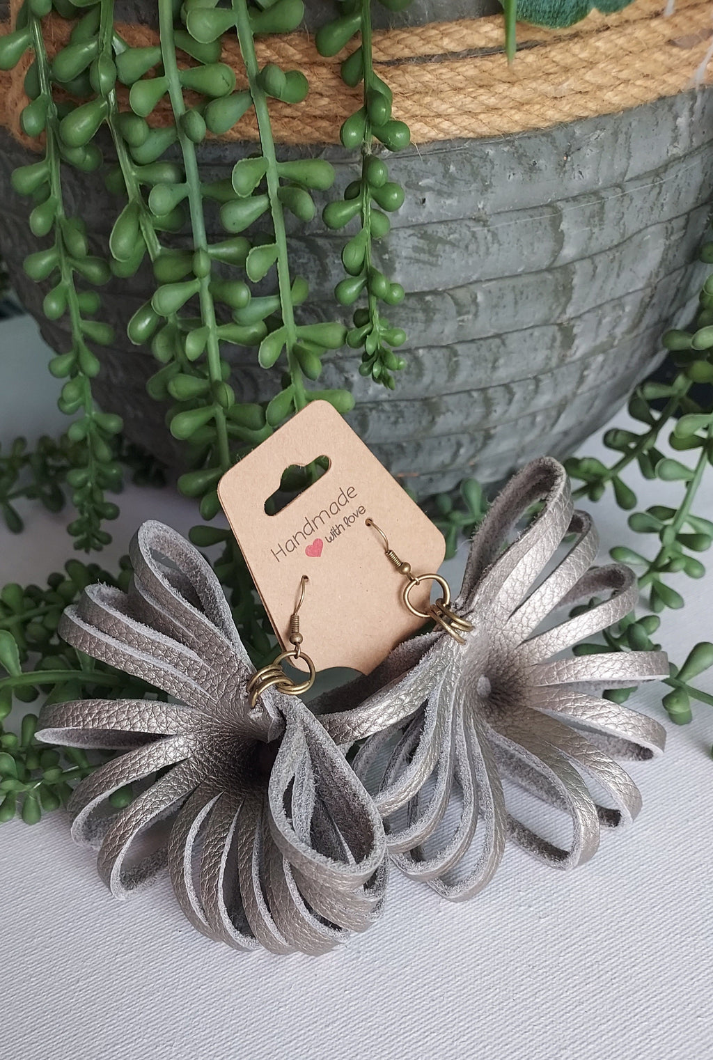 Ilene Leather Handcrafted Statement Earrings