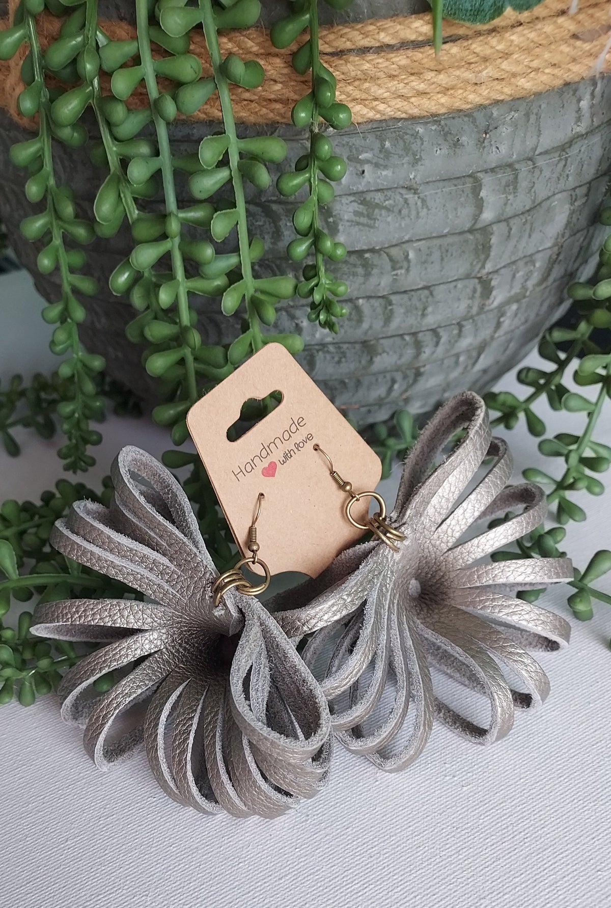 Ilene Leather Handcrafted Statement Earrings