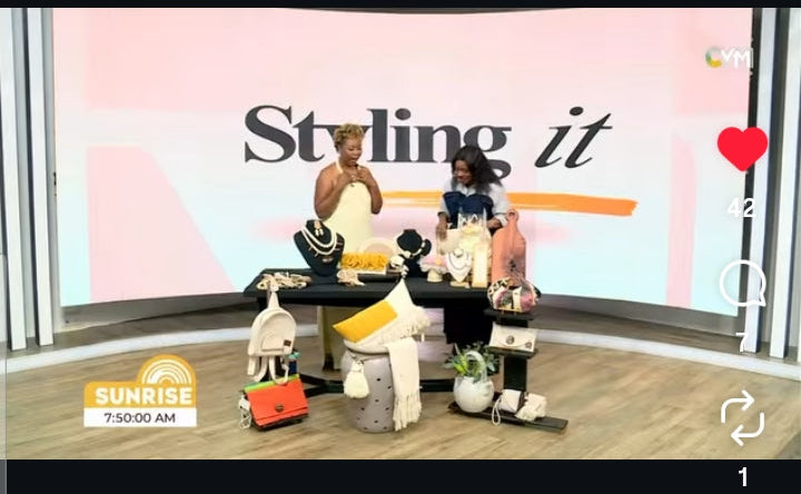 Designs By Fiona Kimberly CVM at Sunrise interview 2026.  Award-winning  handmade bags accessories and decor feature.