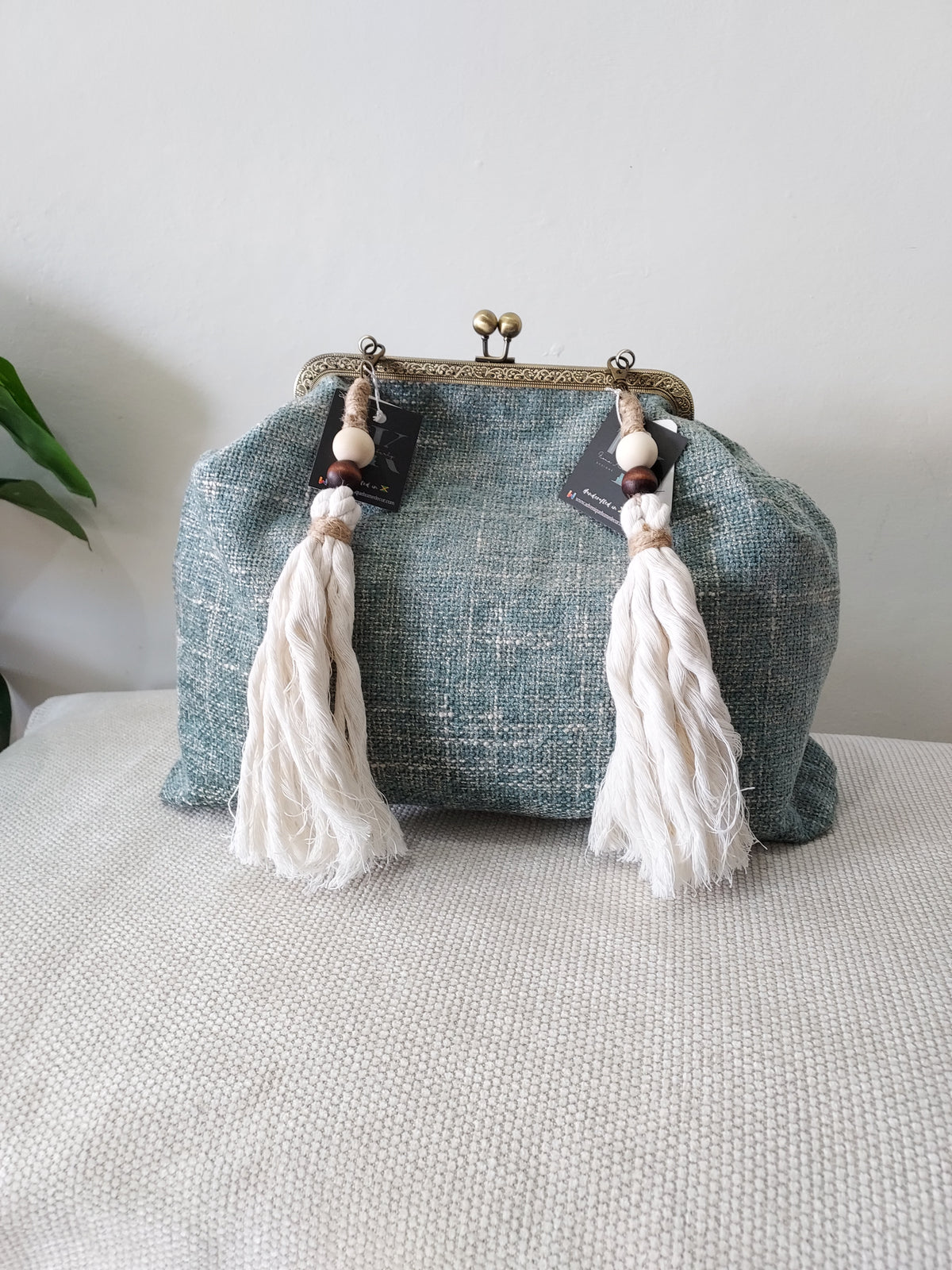 Limited-edition Olivia Vintage Artisan Clutch Purse ships internationally.  Handmade by Fiona Hall